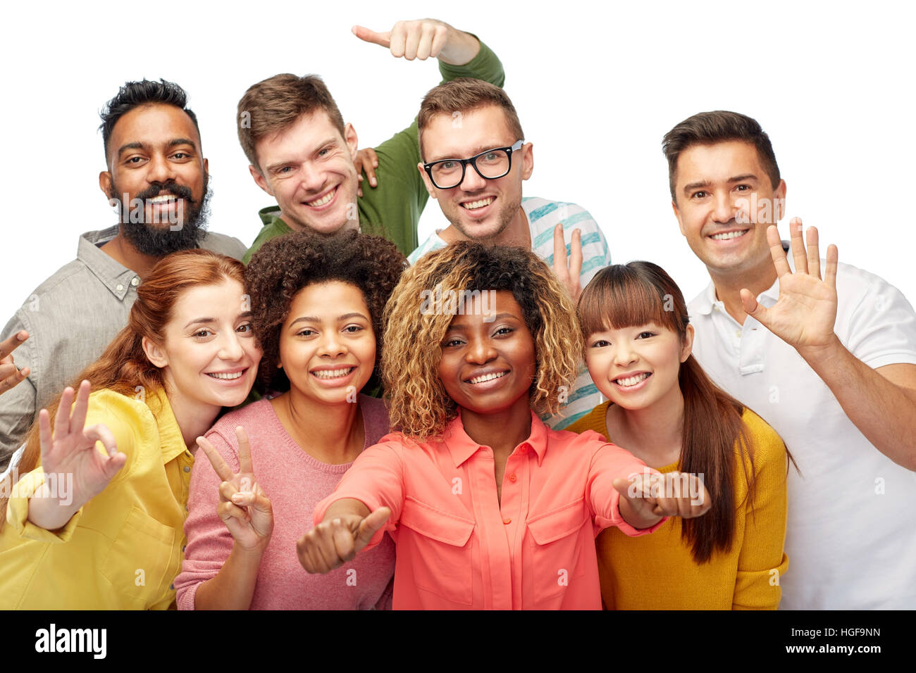 international group of people showing thumbs up Stock Photo - Alamy