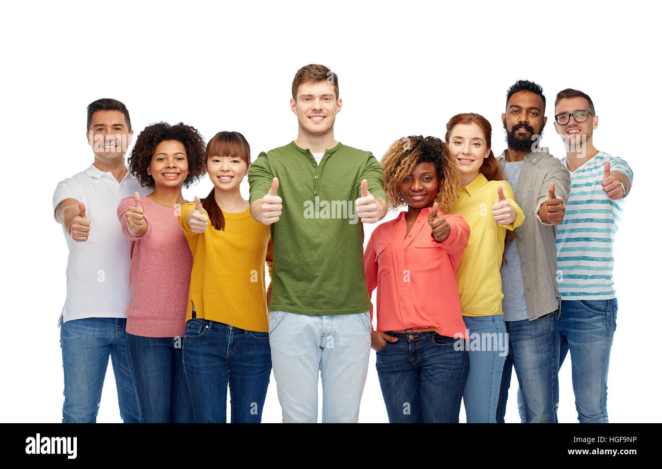 international group of people showing thumbs up Stock Photo - Alamy