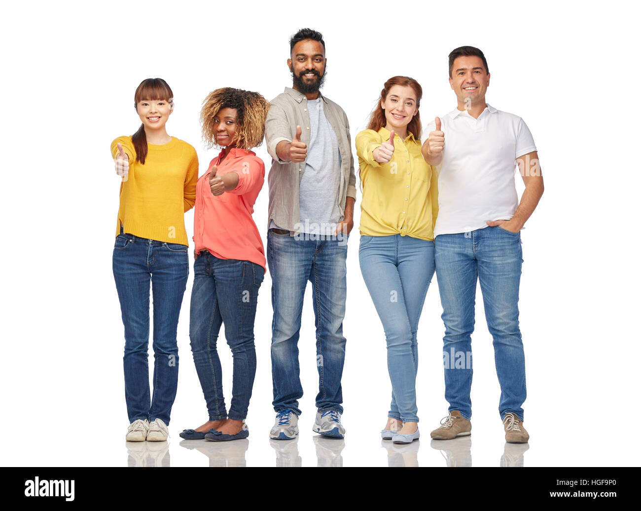international group of people showing thumbs up Stock Photo - Alamy