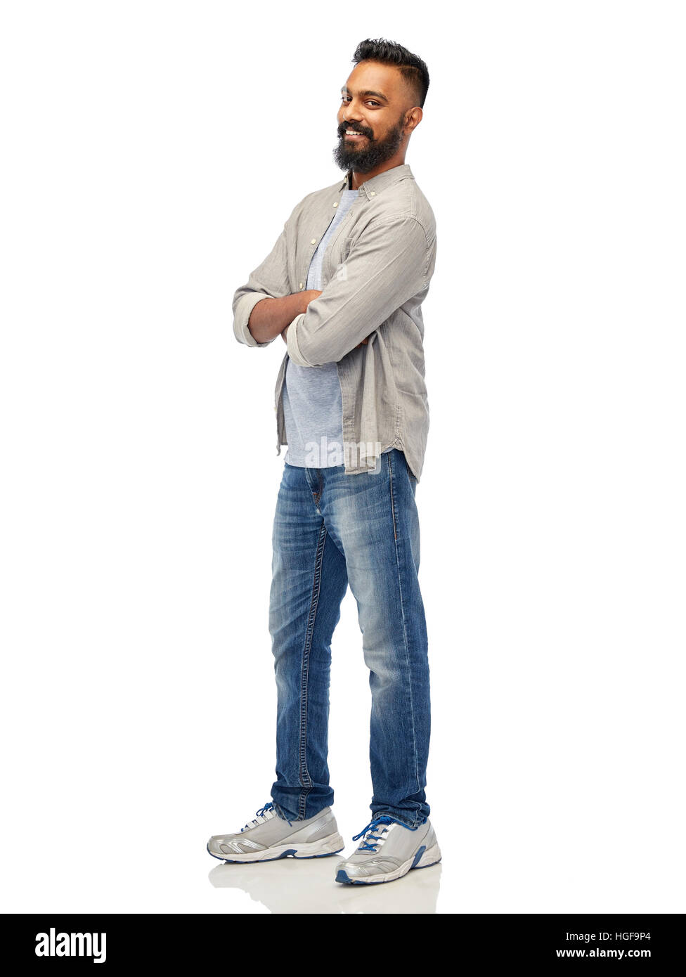 happy smiling indian man over white Stock Photo - Alamy