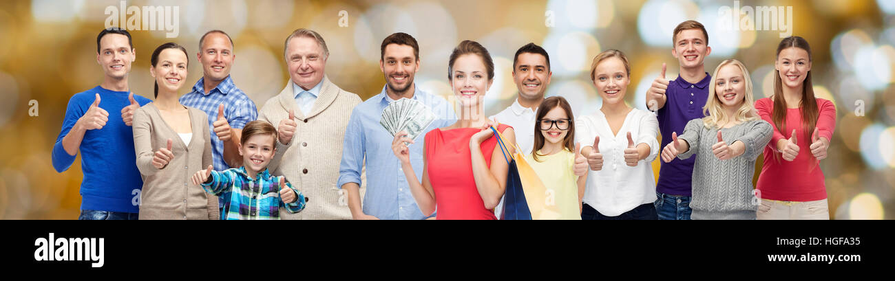 group of smiling people showing thumbs up Stock Photo - Alamy