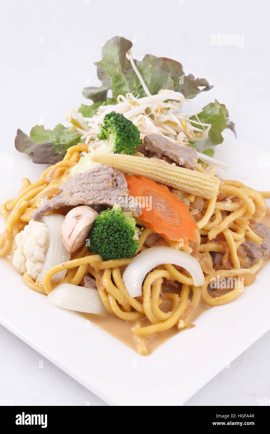 Hokkien noodle stir fried with Satay sauce Stock Photo Alamy