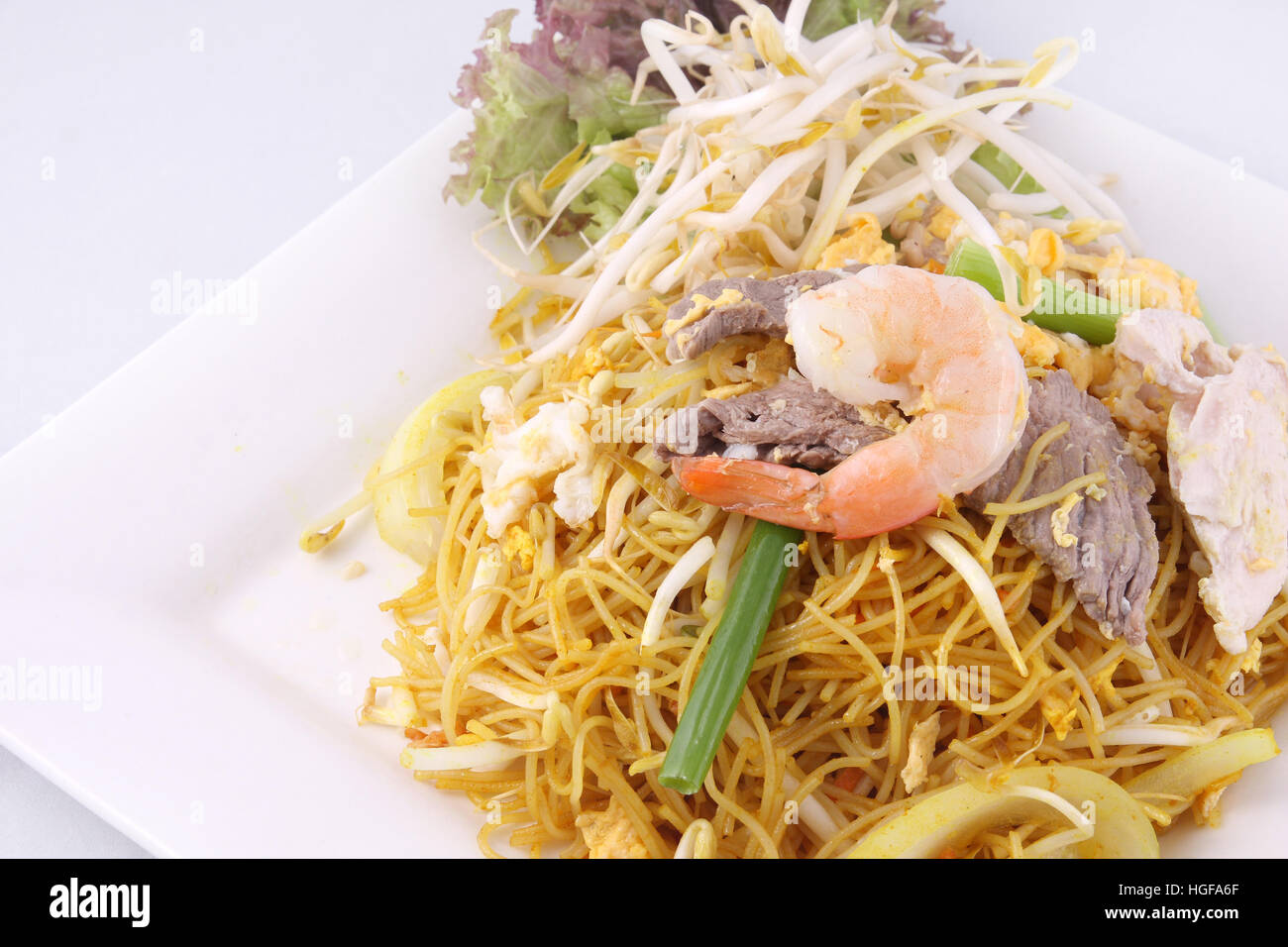 Singapore noodles stir fried Stock Photo