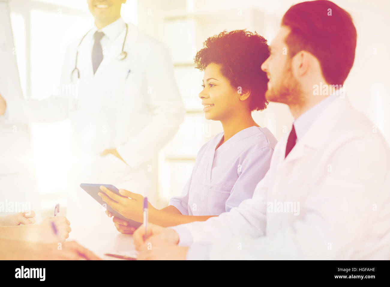 Group happy doctors meeting hi-res stock photography and images - Alamy