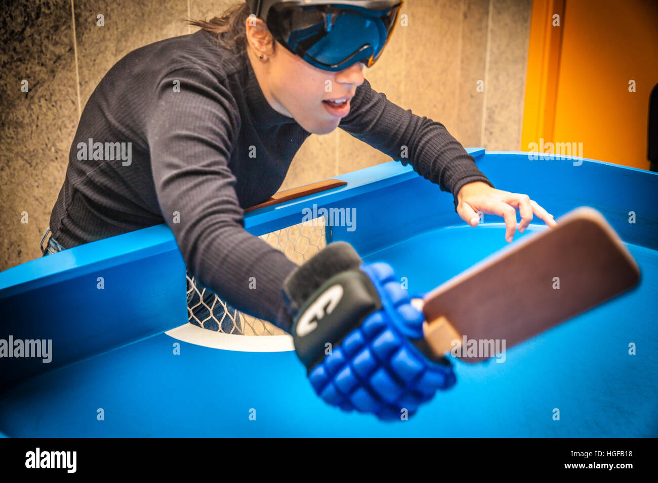Blind people playing showdown game Stock Photo Alamy