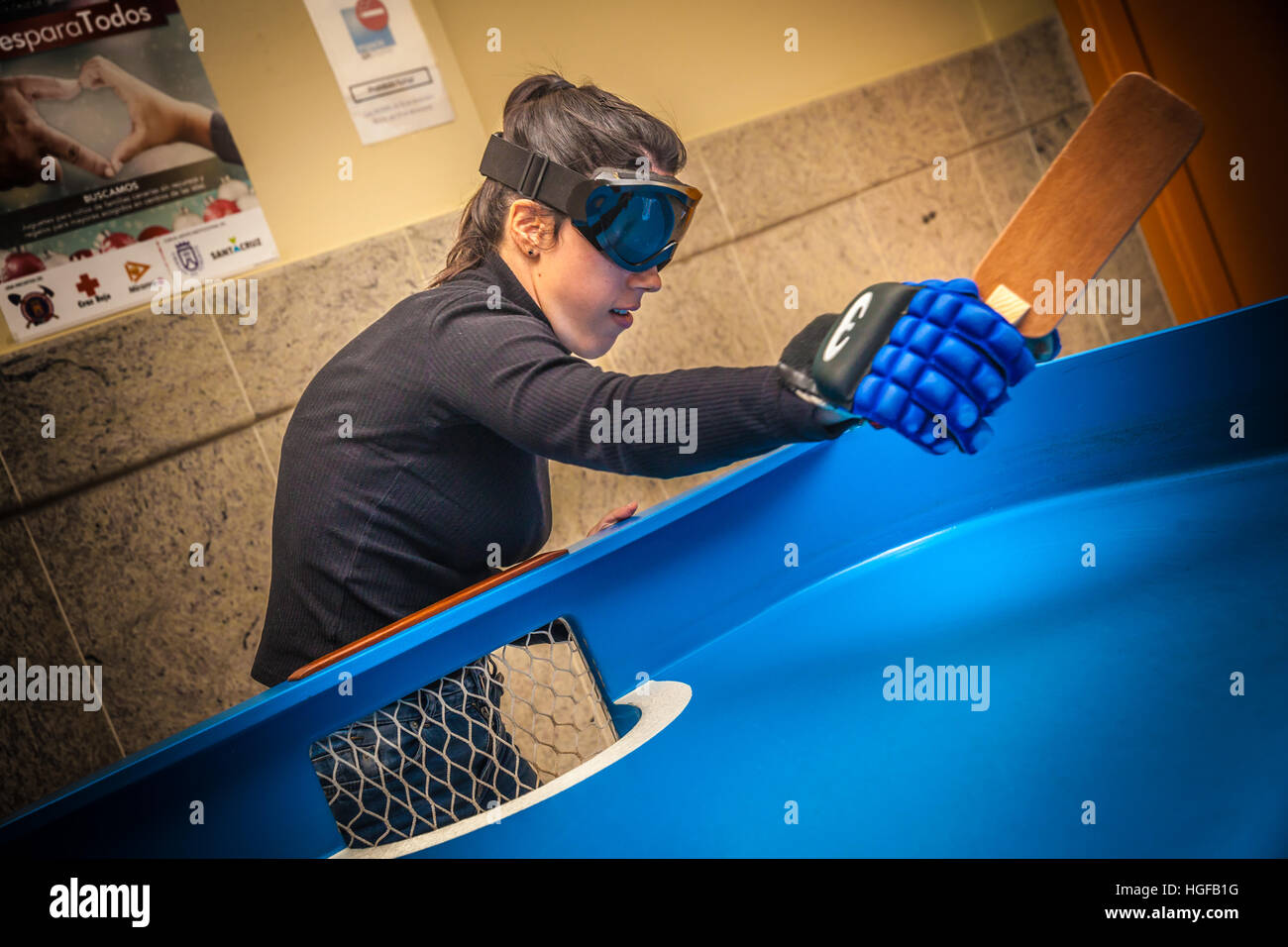 Blind people playing showdown game Stock Photo - Alamy