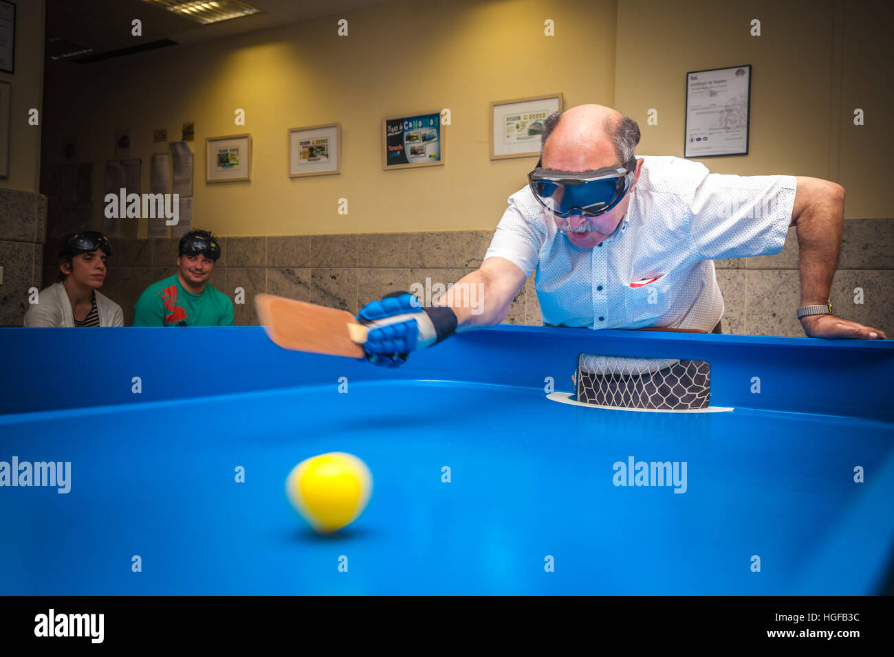 Blind people playing showdown game Stock Photo - Alamy