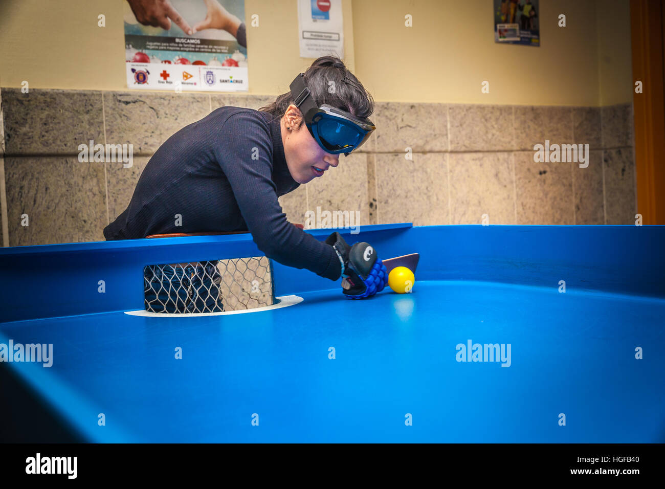 Blind people playing showdown game Stock Photo - Alamy