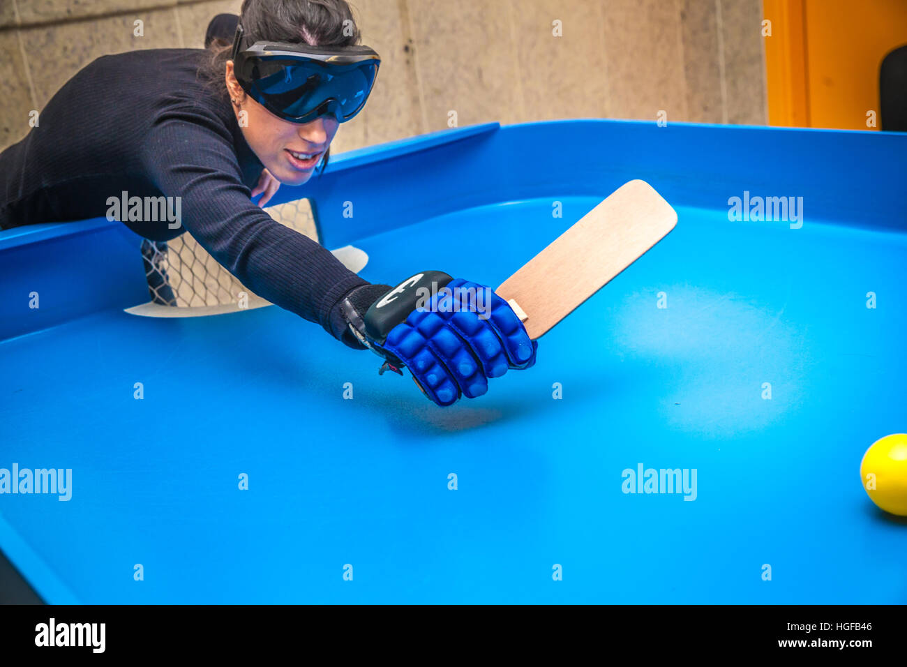 Blind people playing showdown game Stock Photo - Alamy