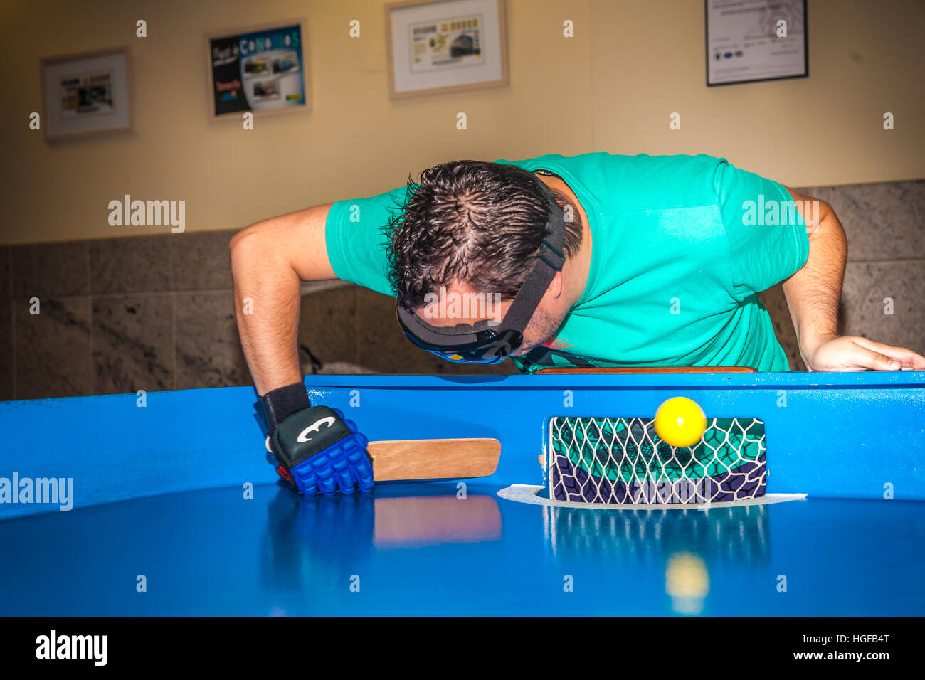 Blind people playing showdown game Stock Photo - Alamy