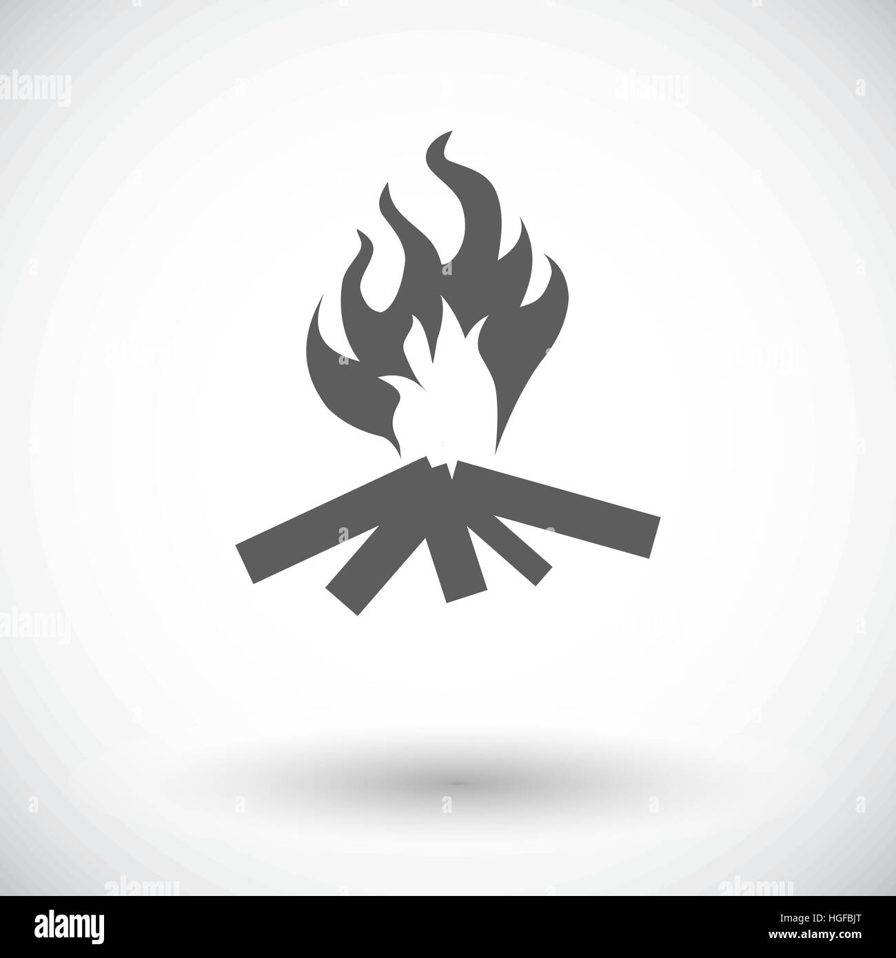 Bonfire. Single flat icon on white background. Vector illustration ...