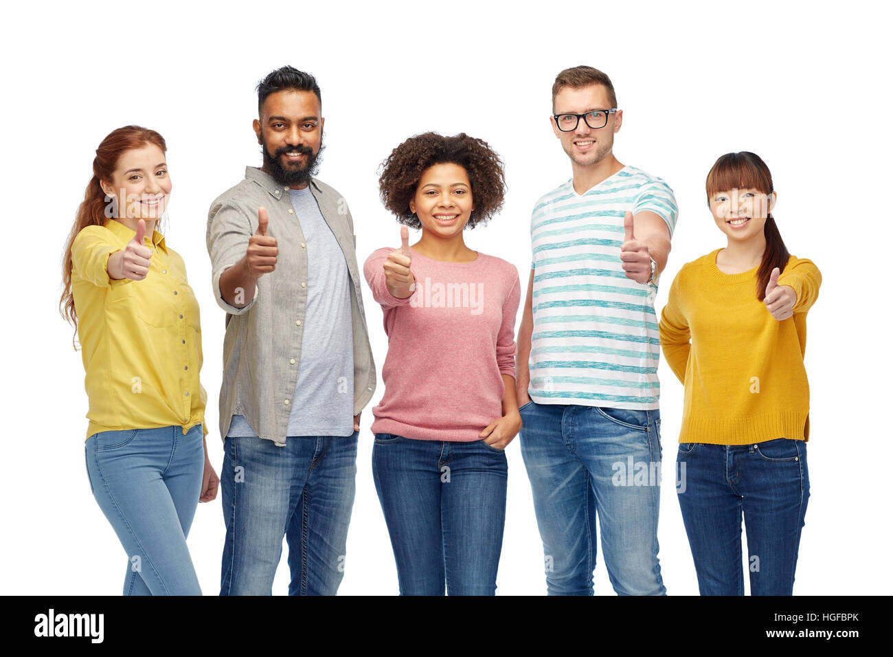 international group of people showing thumbs up Stock Photo - Alamy