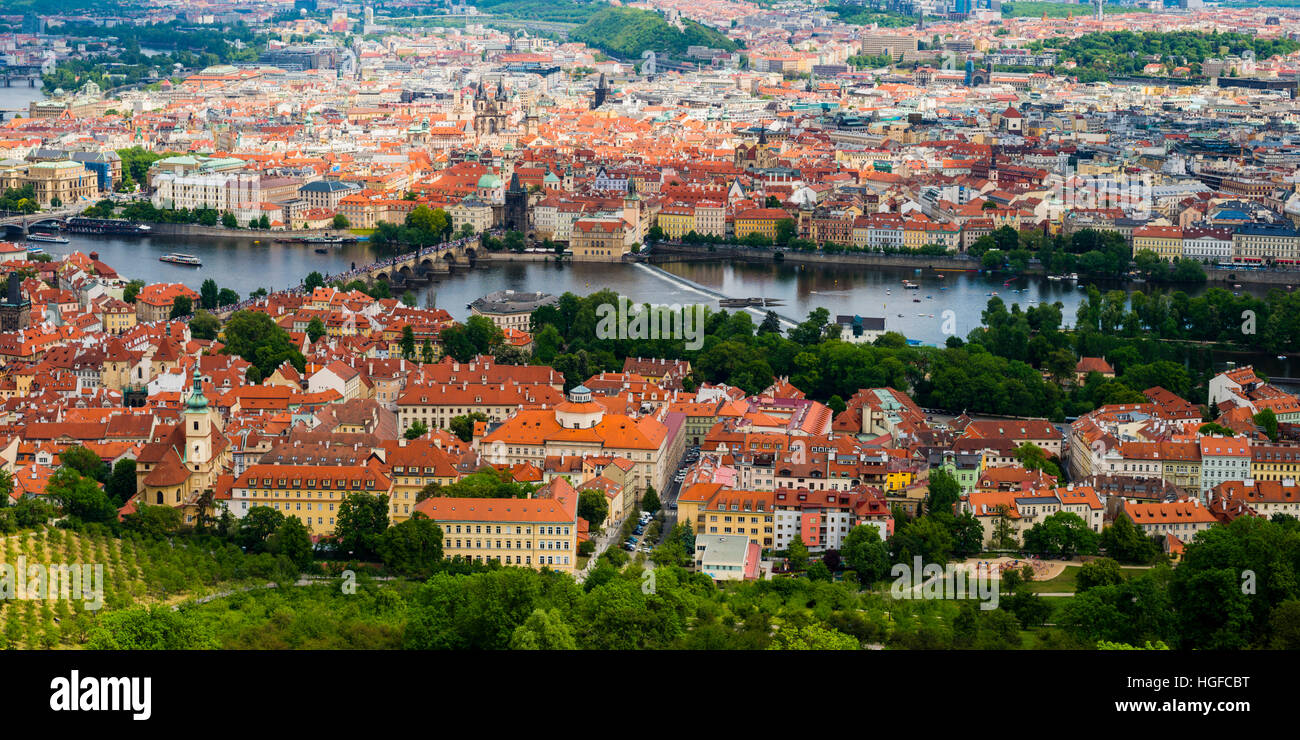 Panorama of Prague Böhmen Stock Photo