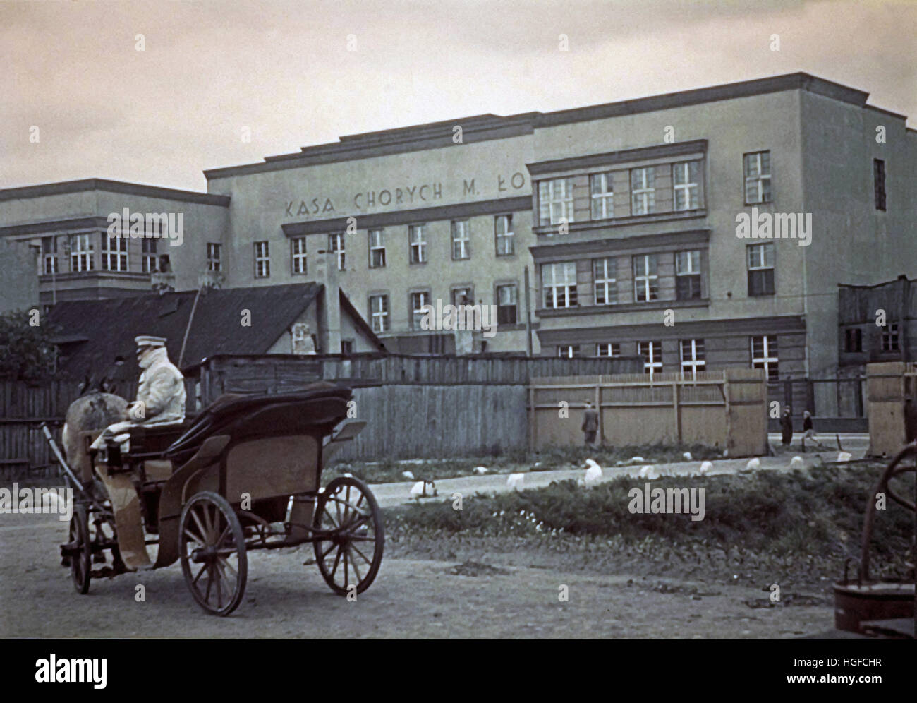 Ghetto Lodz, Litzmannstadt, Ghetto Hospital No, 4 located at 7 Mickiewicza St, Poland 1942, World War II, Stock Photo
