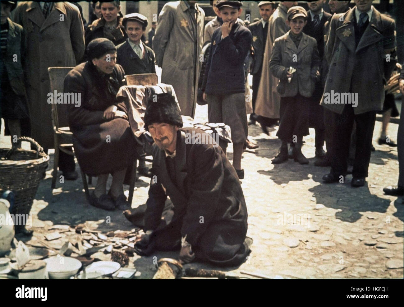 Ghetto Lodz, Litzmannstadt, A junk dealer in the ghetto, Poland 1942, World War II, Stock Photo
