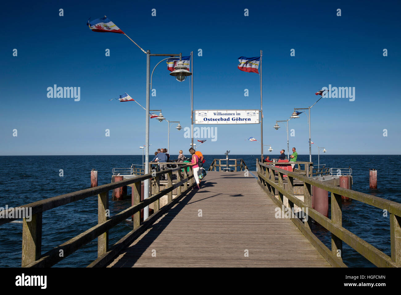 Pier of Baltic sea spa Göhren, Rugen, Mecklenburg-West Pomerania Stock Photo