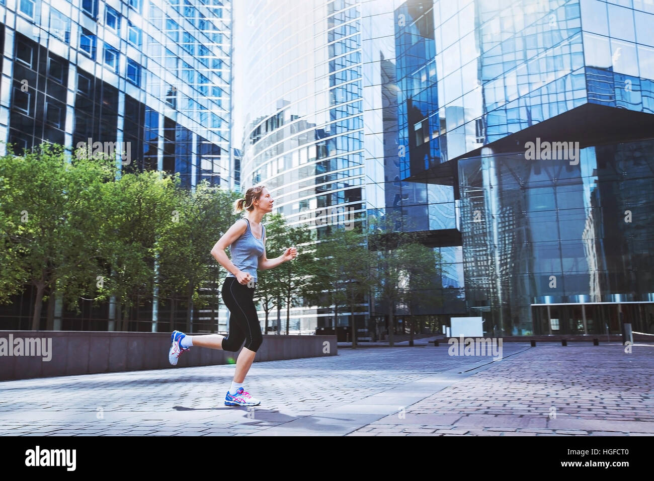 runner in the city Stock Photo