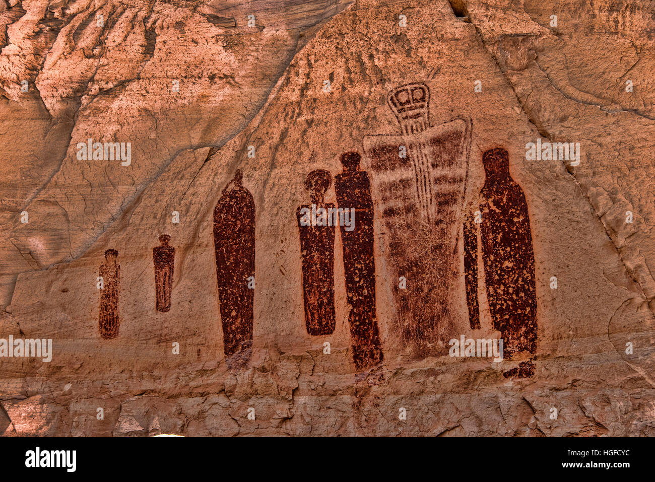 ancient rock art, great gallery, canyonlands national park, Utah Stock Photo
