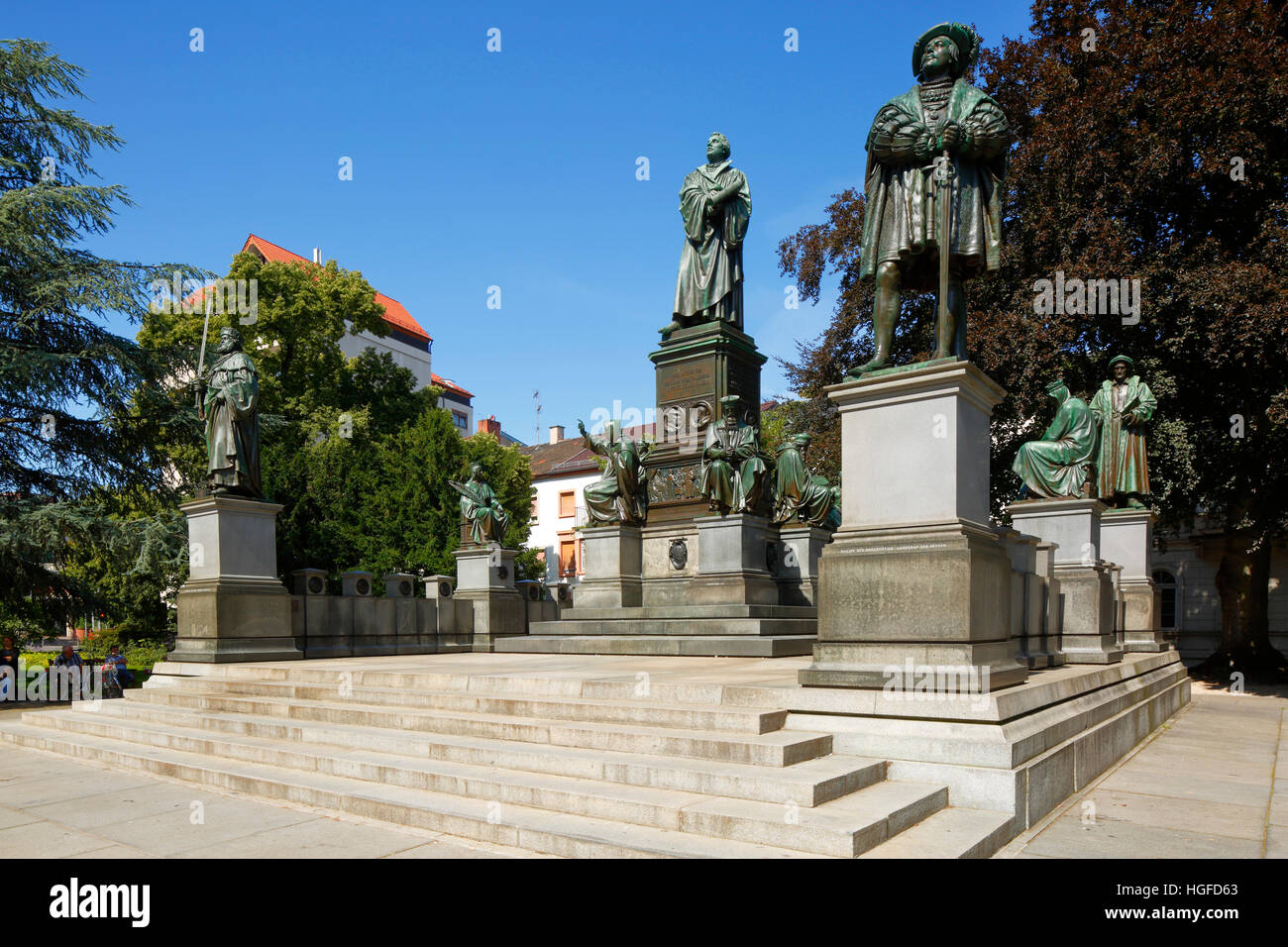 Luther, momument of  Ernst Rietschel in Worms, Rhineland-Palatinate Stock Photo