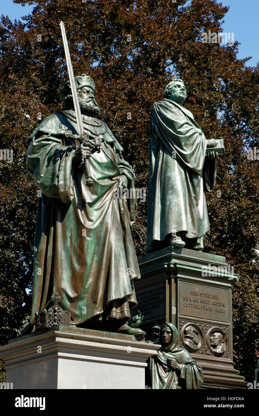 Luther, momument of  Ernst Rietschel in Worms, Rhineland-Palatinate Stock Photo