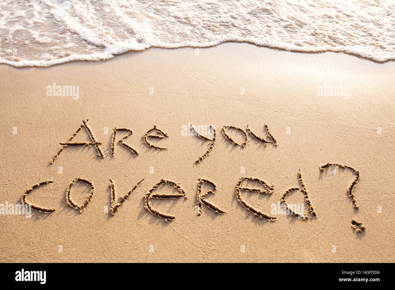 are you covered, travel insurance concept Stock Photo