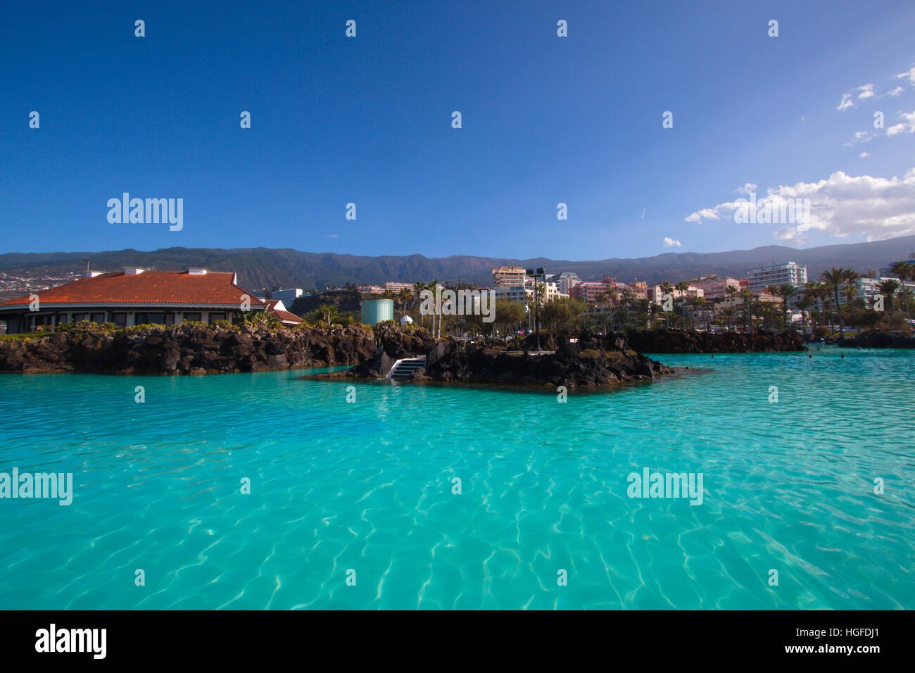 Puerto de la Cruz, Lago Martianez, Swimming pool Stock Photo