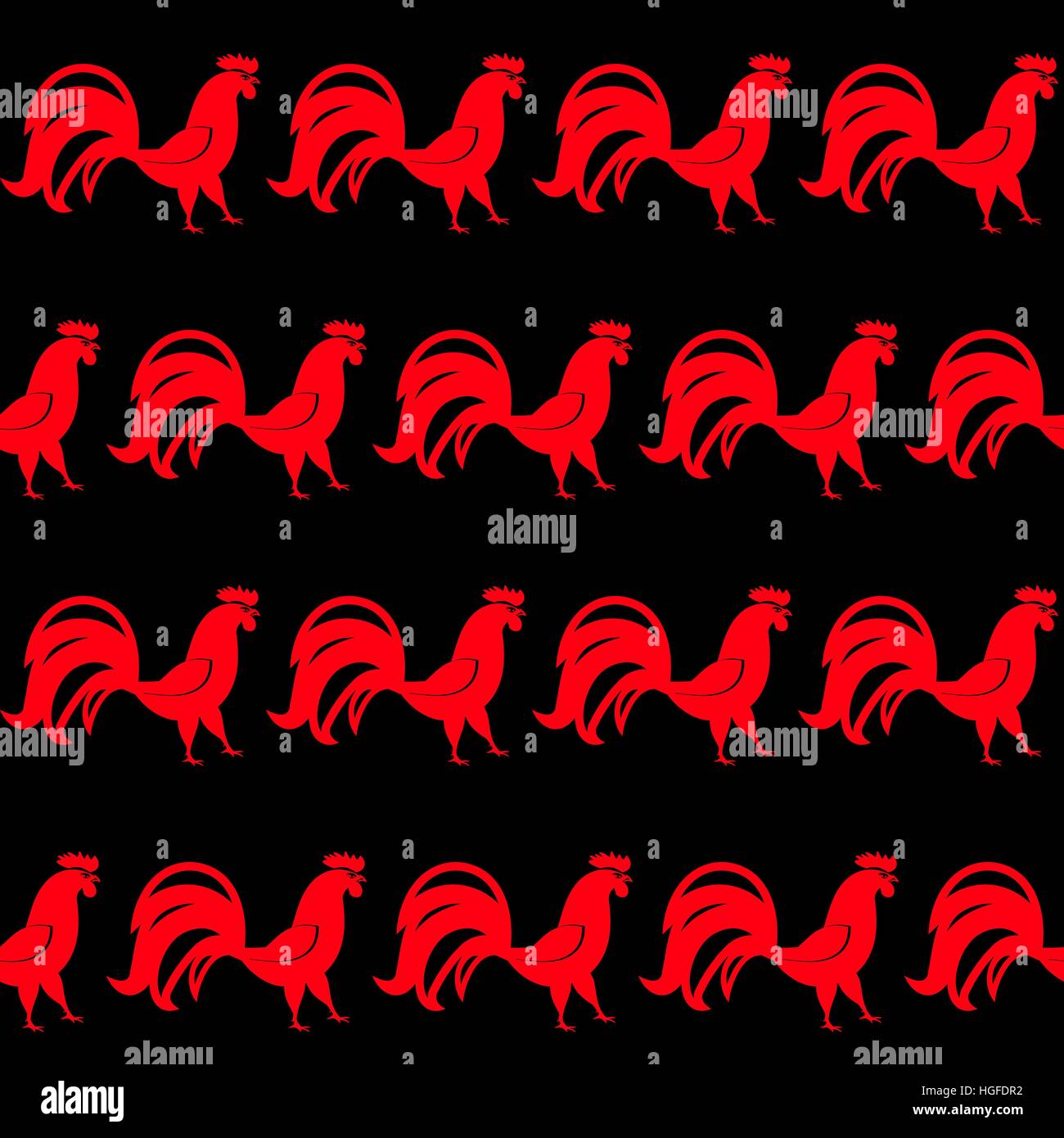 Rooster Seamless Pattern Background Vector Illustration Stock Vector ...