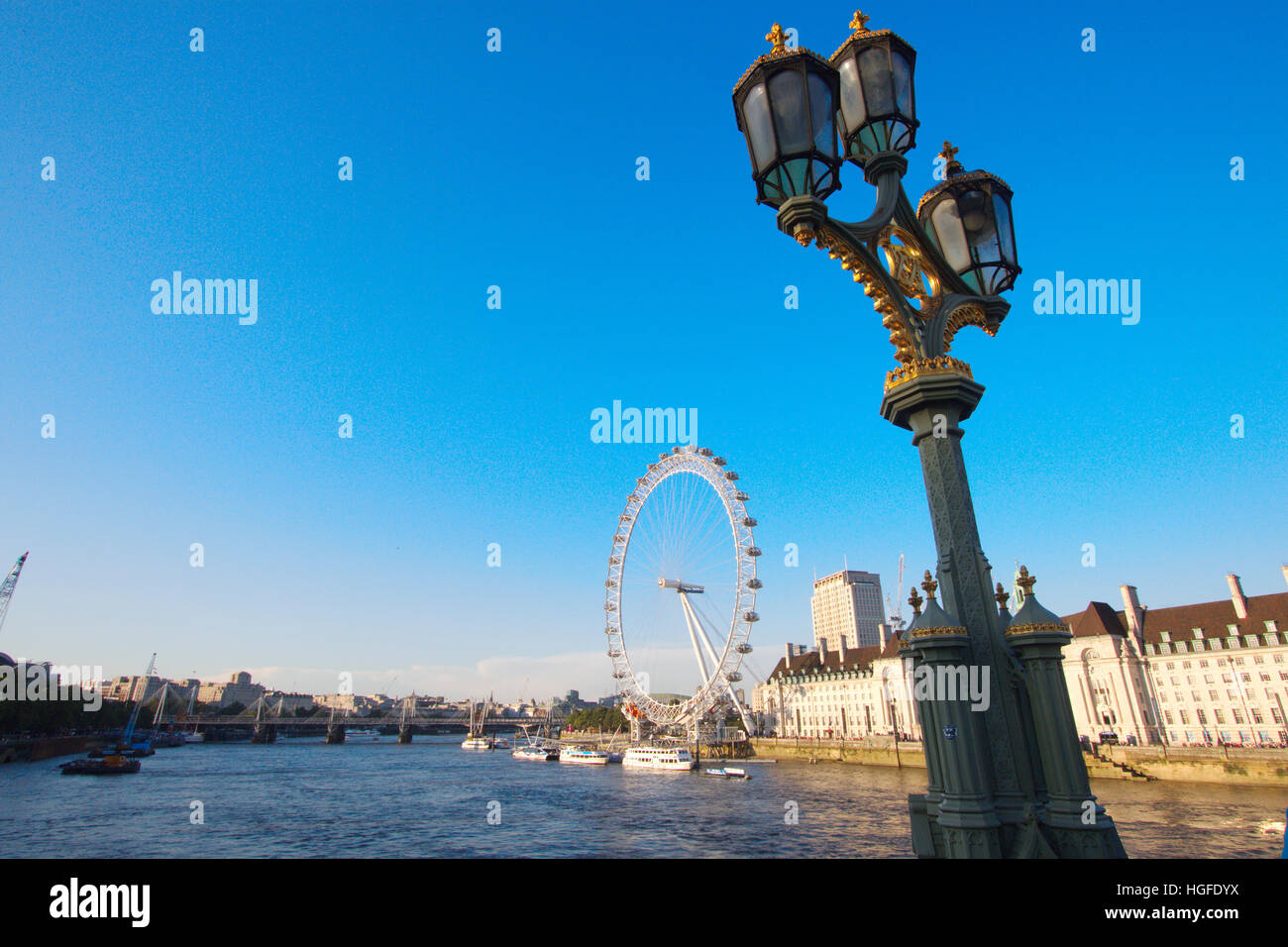 London Eye and Lantern in London Stock Photo