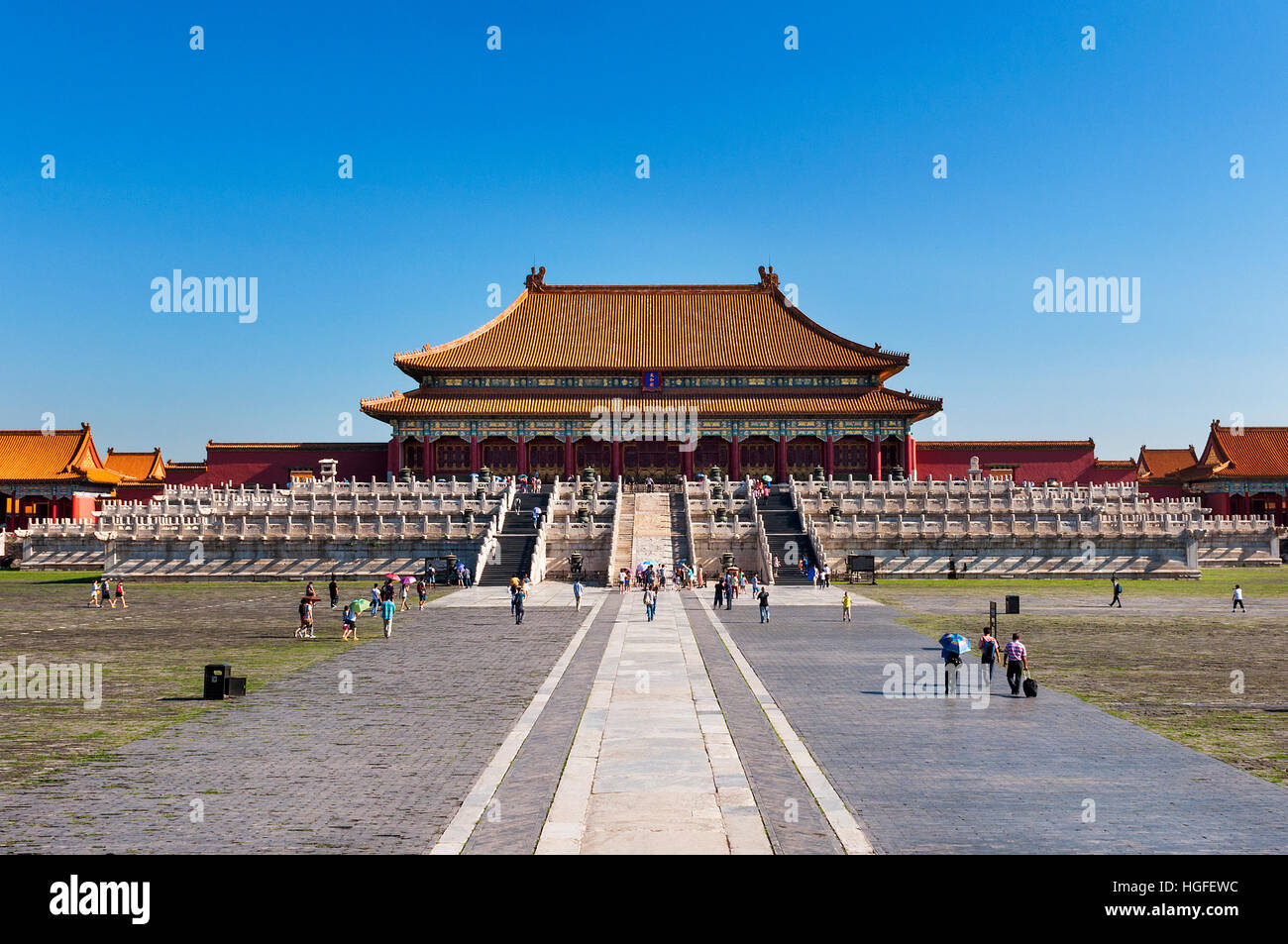 Beijing, China - July 29, 2012: View of the Hall of Supreme Harmony in the Forbidden City, Beijing, China. Stock Photo