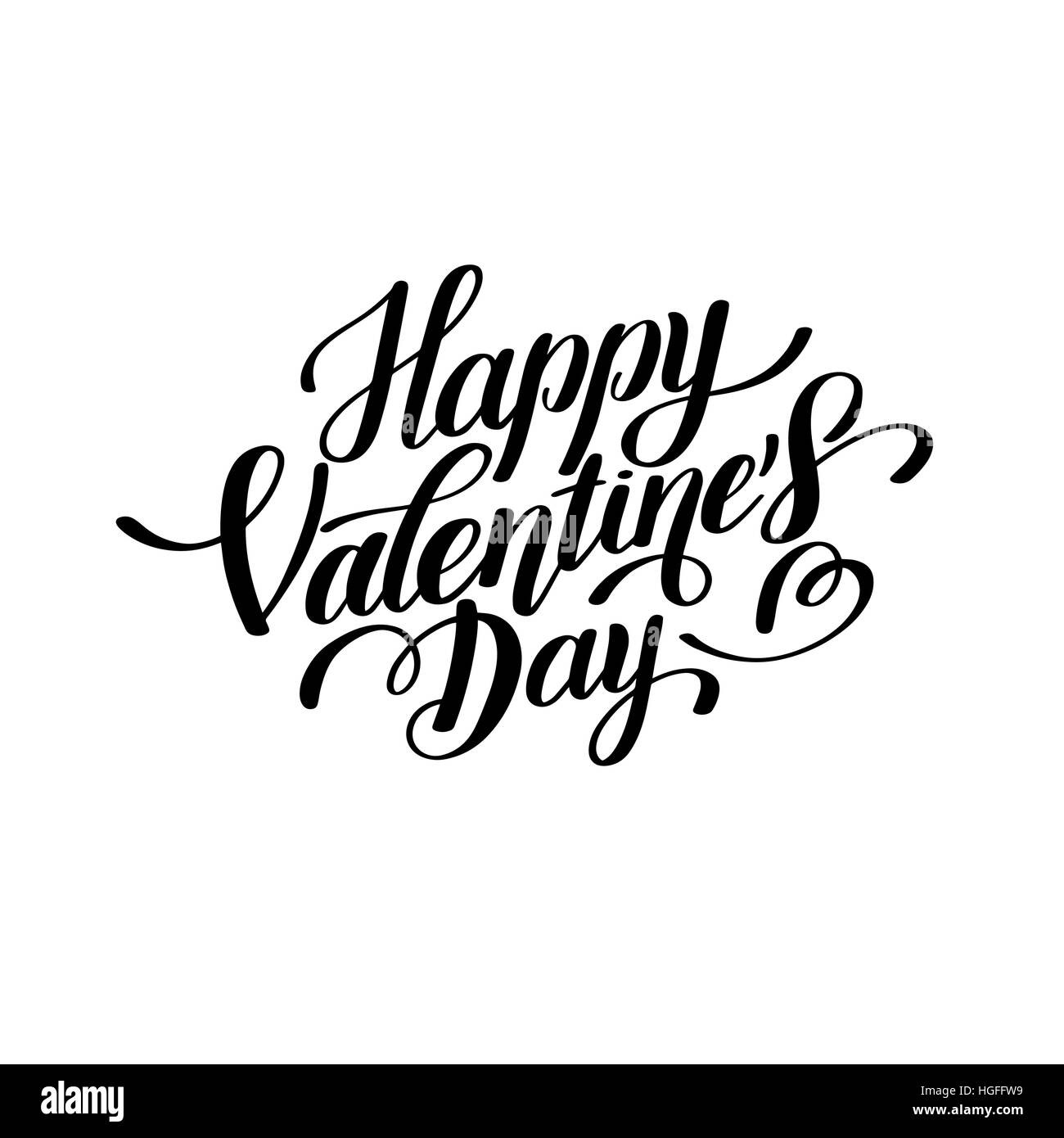 happy valentines day handwritten lettering holiday design Stock Vector ...