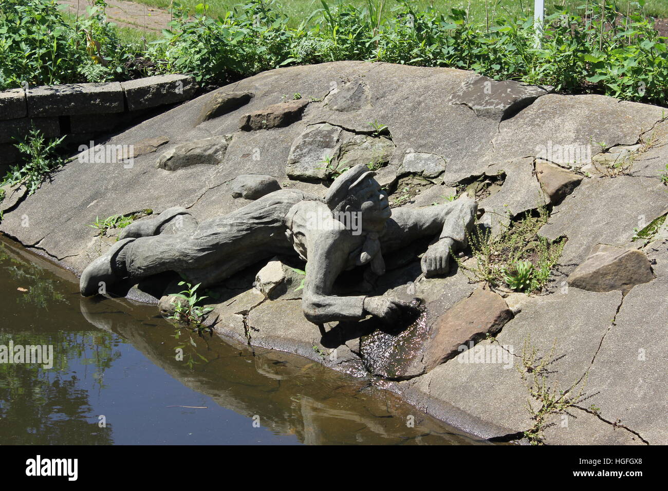 A sculpture in Holland, Michigan of Hans Brinker, the little Dutch boy who  plugged the leaking dike with his finger in order to save Holland Stock  Photo - Alamy, image size:1300x956