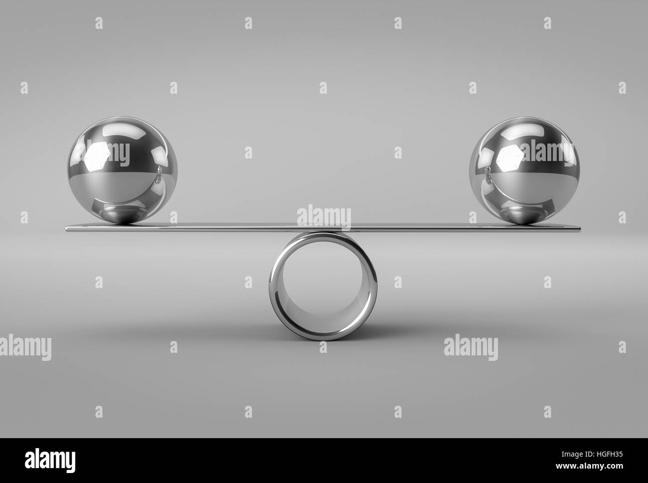 Balance Concept with Chrome Balls Stock Photo