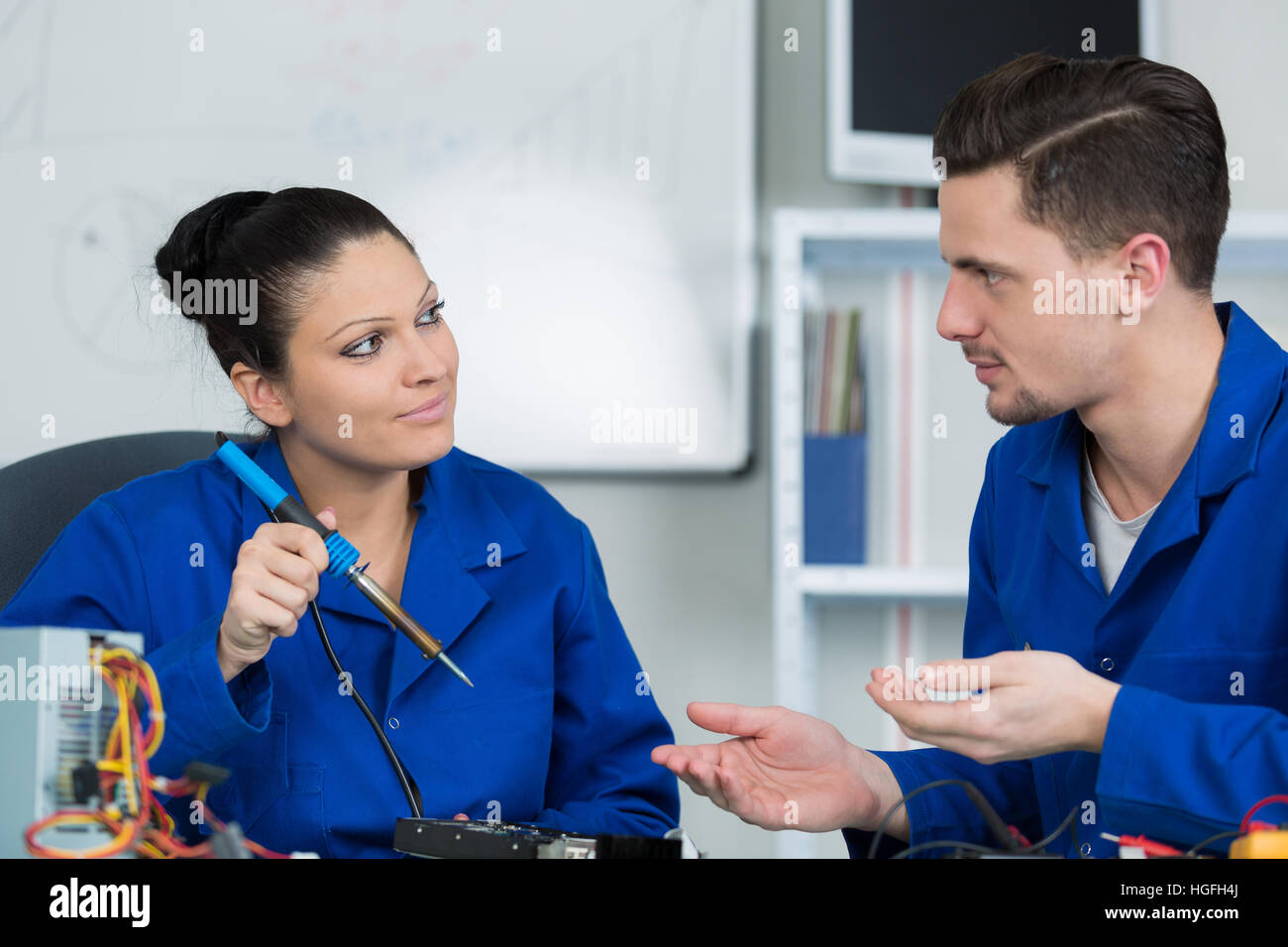 students in electronics class at university Stock Photo Alamy