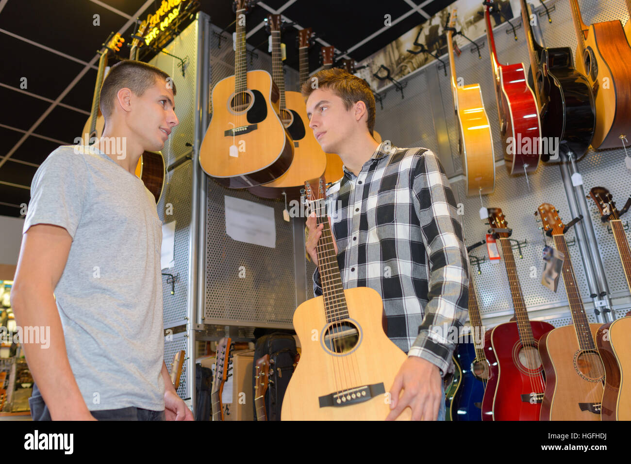 display of guitars Stock Photo Alamy