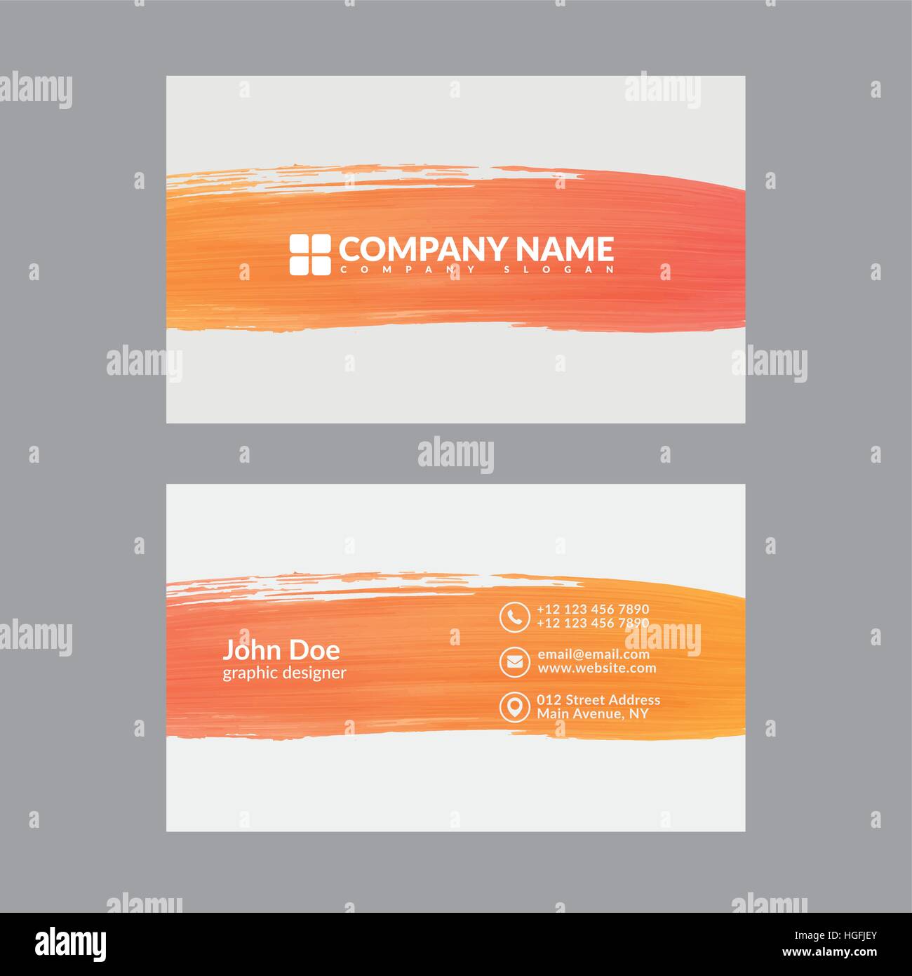 Abstract Paint Brush Business Card Template Stock Vector Image & Art Alamy