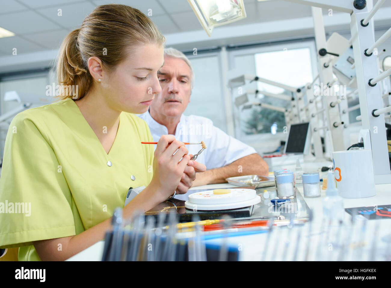 Dental assistant Stock Photo