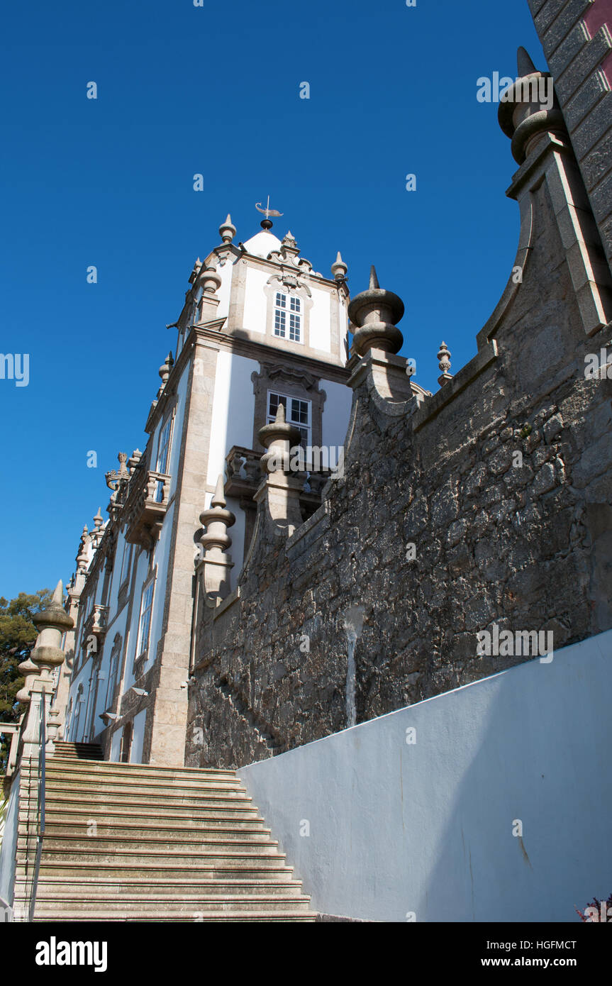 Porto: the facade of Palace of Freixo, Palacio Do Freixo, formerly a 19th century palace converted in a luxury hotel, National Monument since 1910 Stock Photo