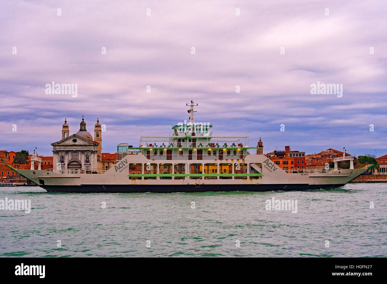 Italy Veneto Venice Public Transport - Ferry Boat Stock Photo
