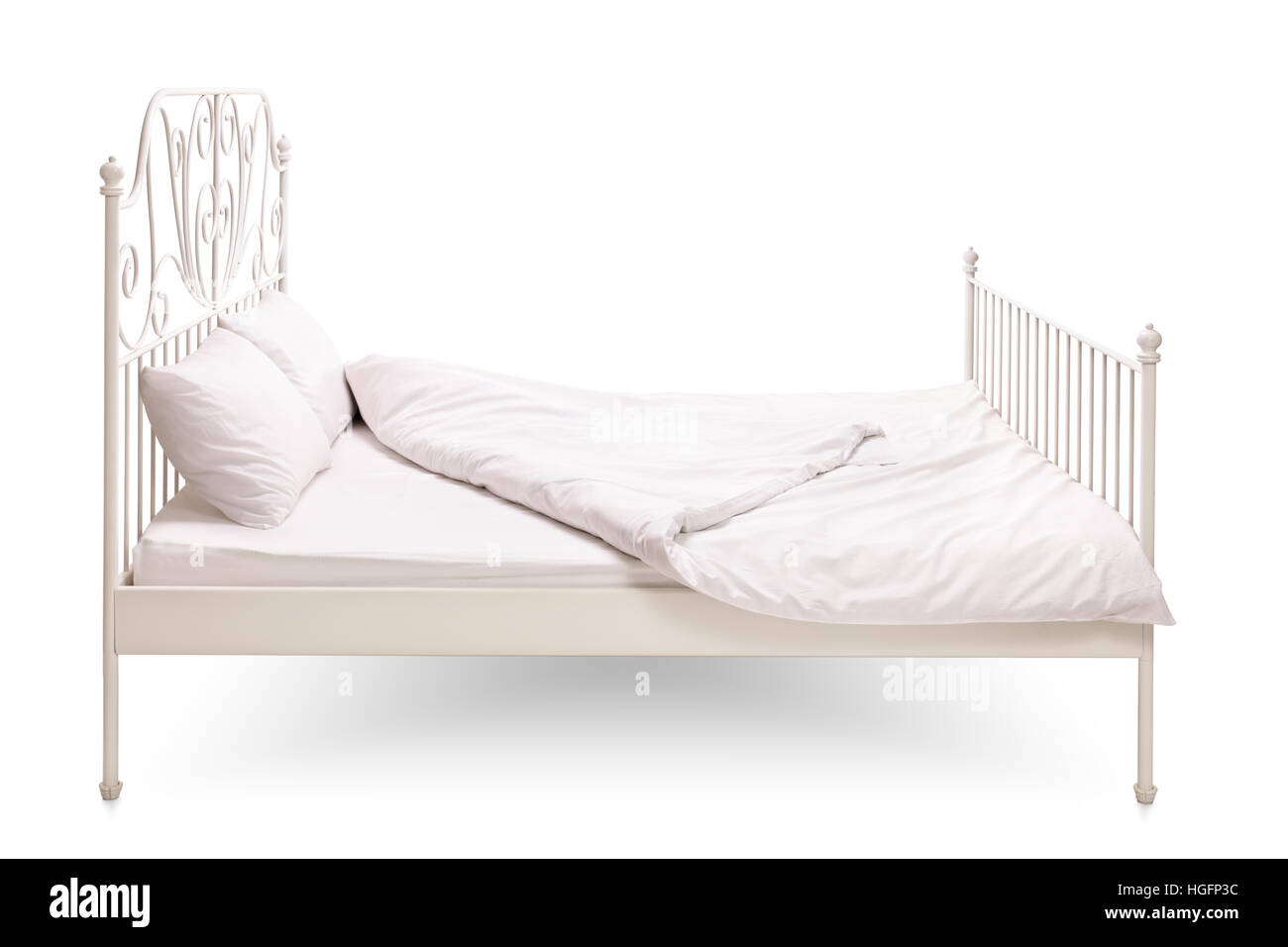 Bed isolated on white background Stock Photo Alamy
