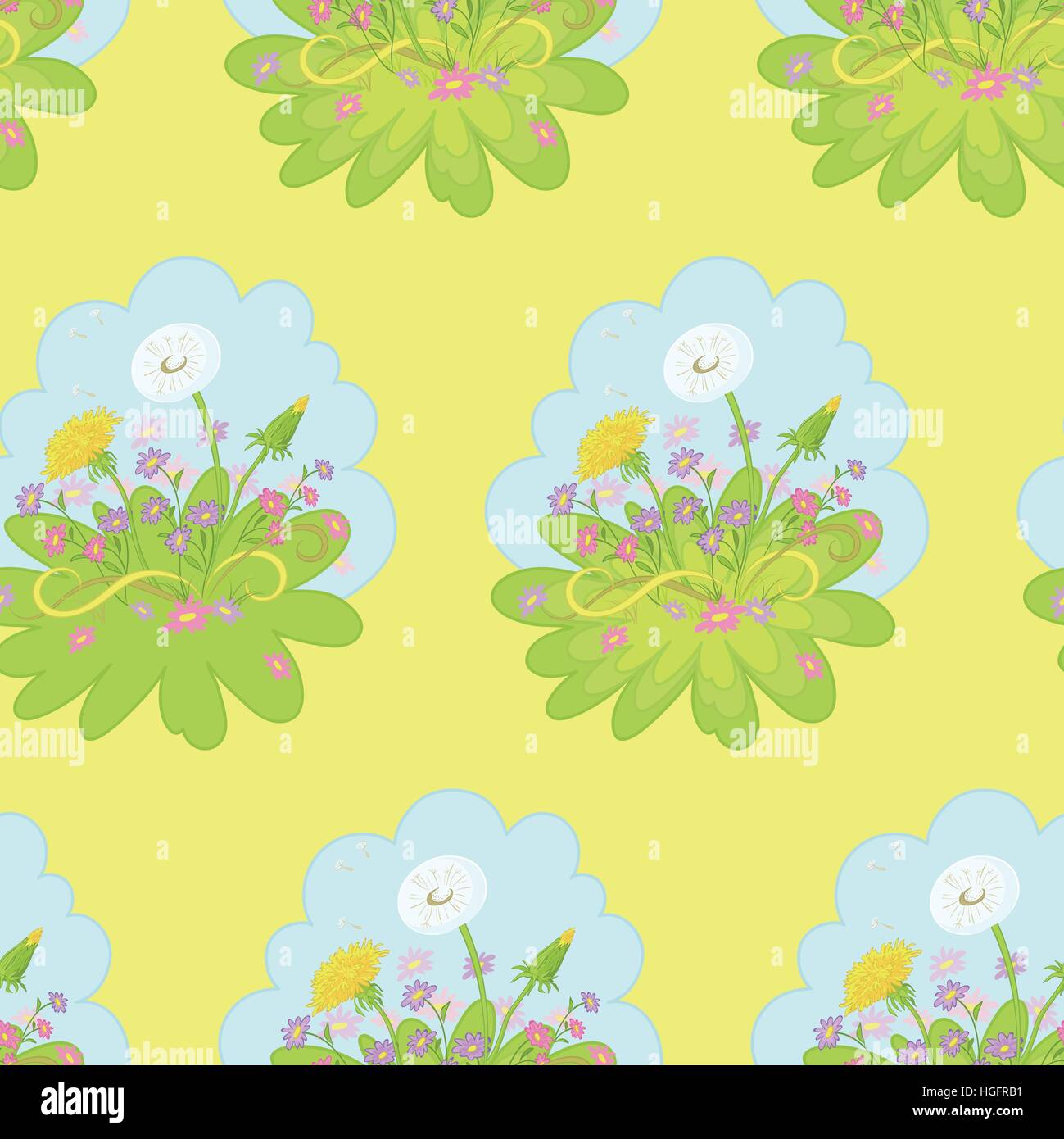 Seamless background, dandelions flowers Stock Vector Image & Art - Alamy