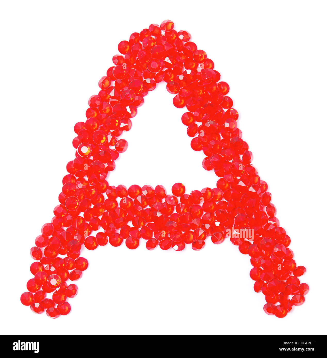 letter from beautiful red diamonds on a white with shadow Stock Photo ...