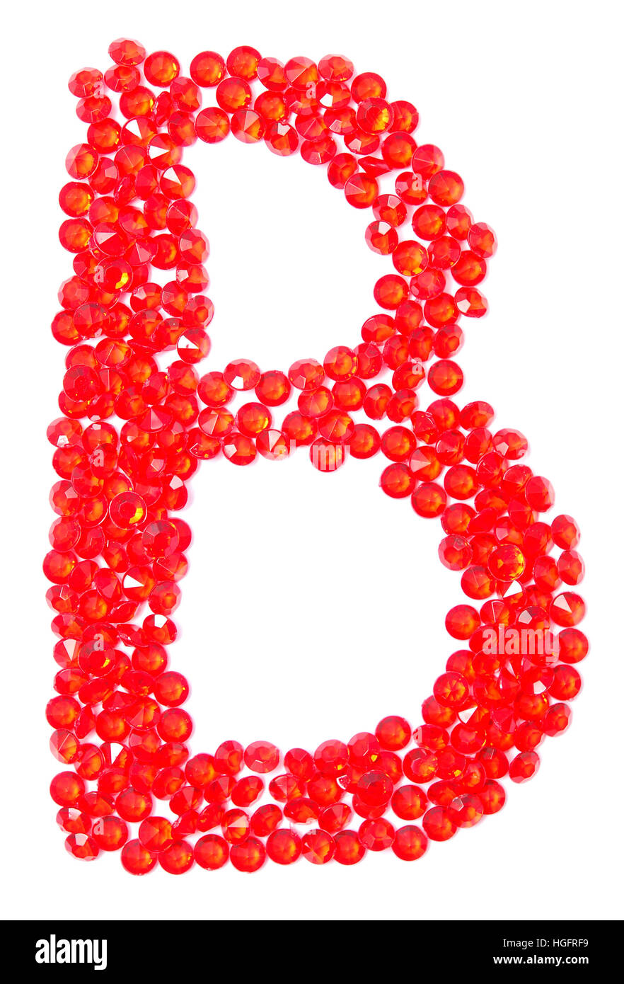 letter from beautiful red diamonds on a white with shadow Stock Photo ...
