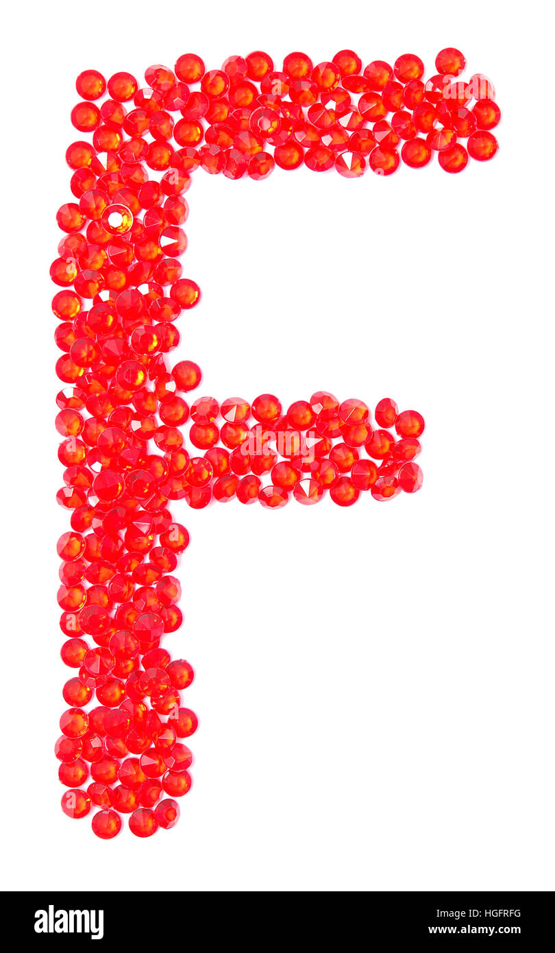 letter from beautiful red diamonds on a white with shadow Stock Photo ...