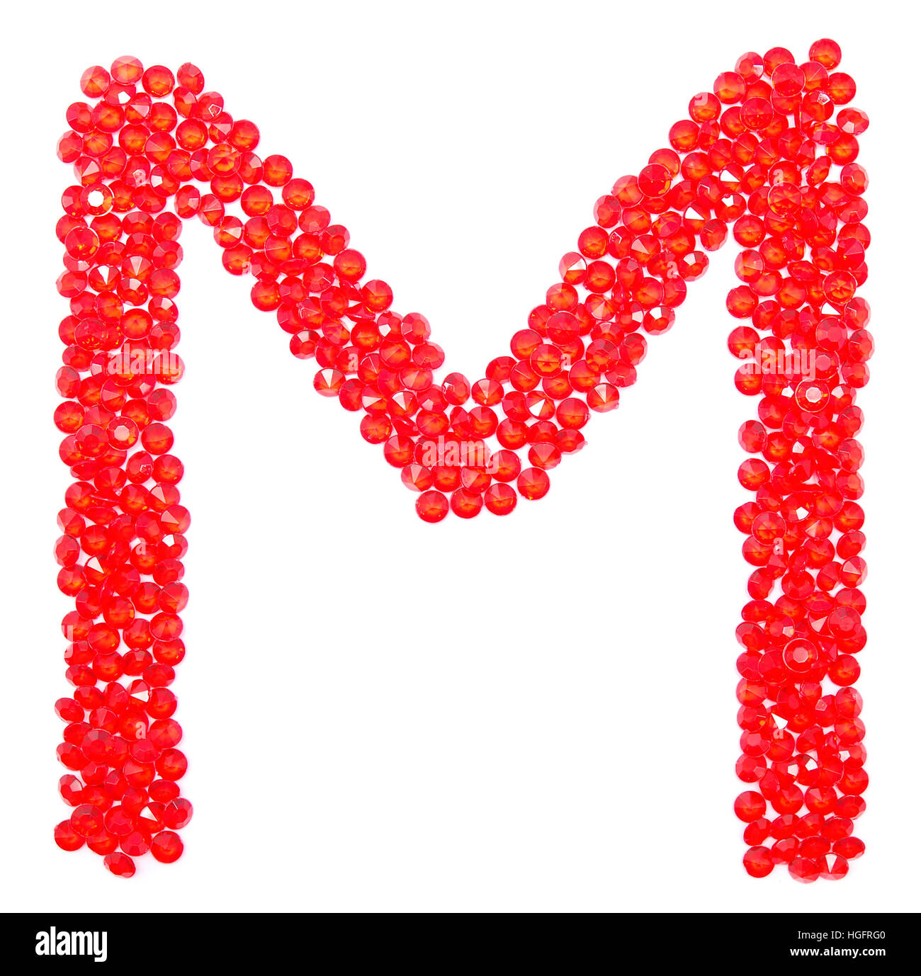 letter from beautiful red diamonds on a white with shadow Stock Photo ...