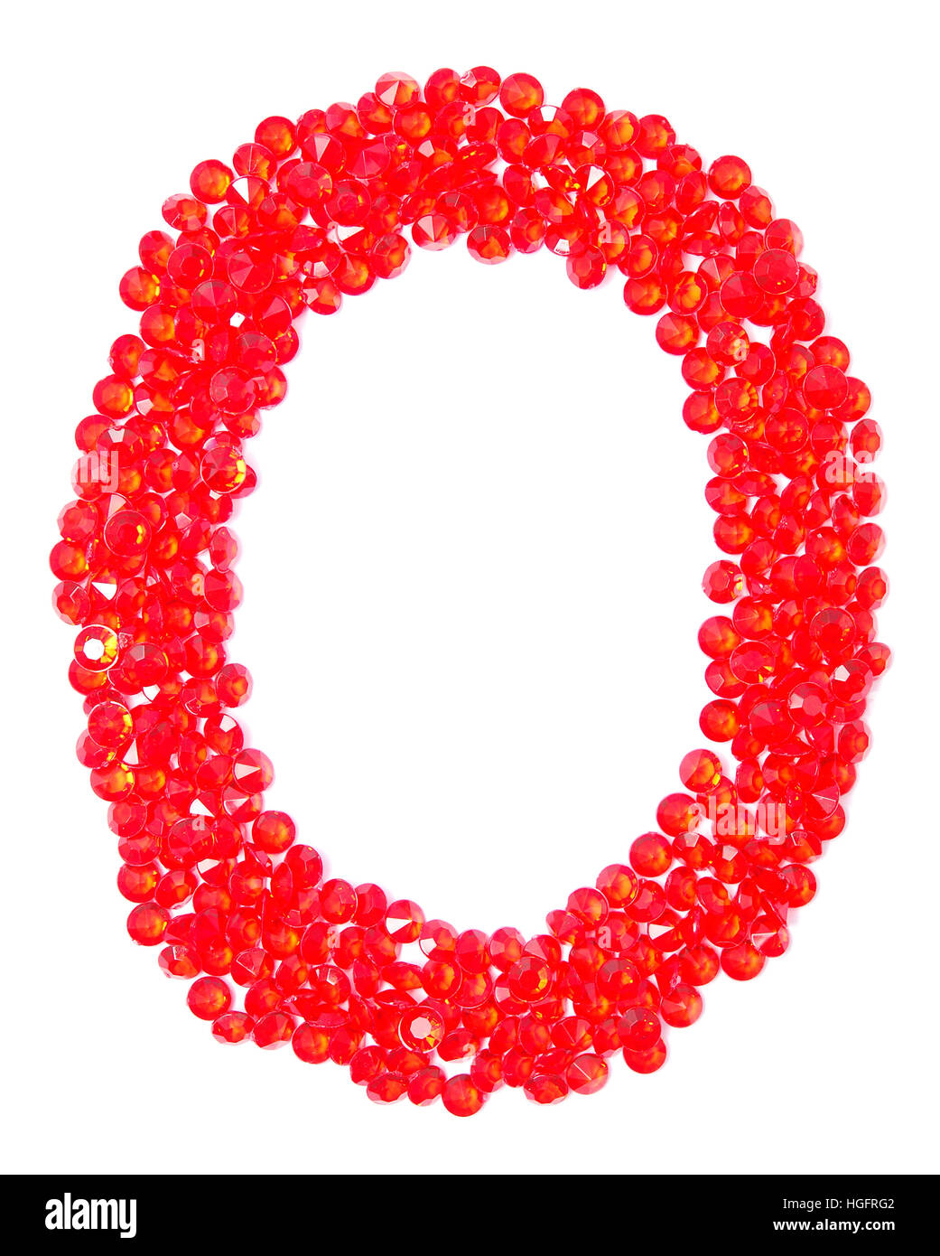 letter from beautiful red diamonds on a white with shadow Stock Photo ...