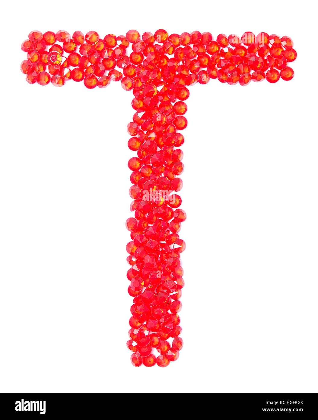 letter from beautiful red diamonds on a white with shadow Stock Photo ...