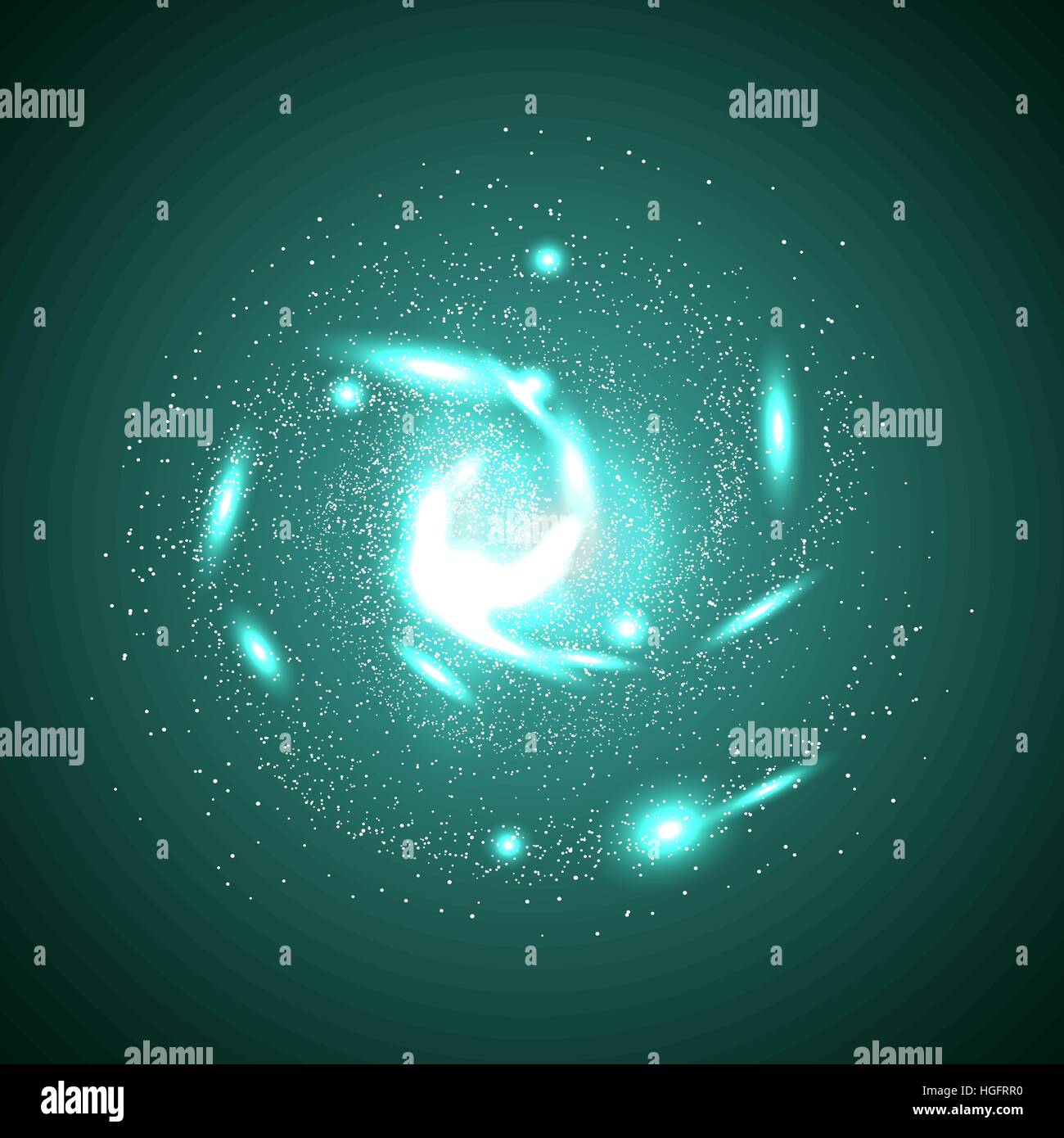 Image of galaxies, nebulae, cosmos, and effect tunnel spiral galaxy background vector illustration Stock Vector