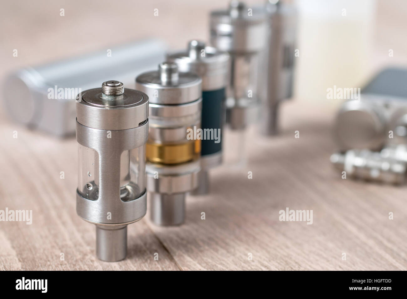 Electronic cigarette Atomizer in close up Stock Photo