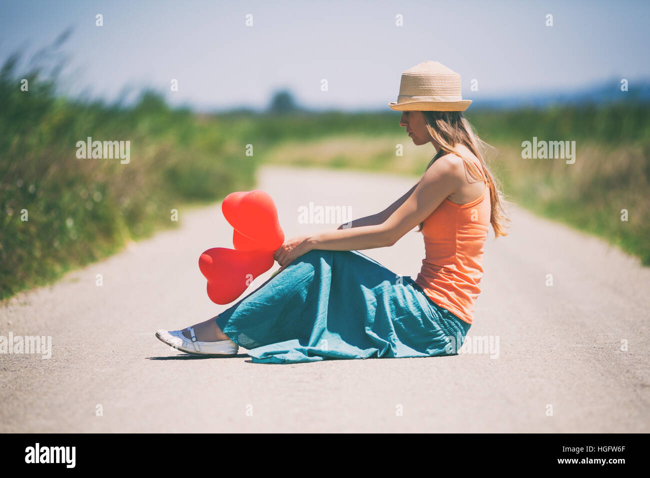 Lonely woman. Stock Photo