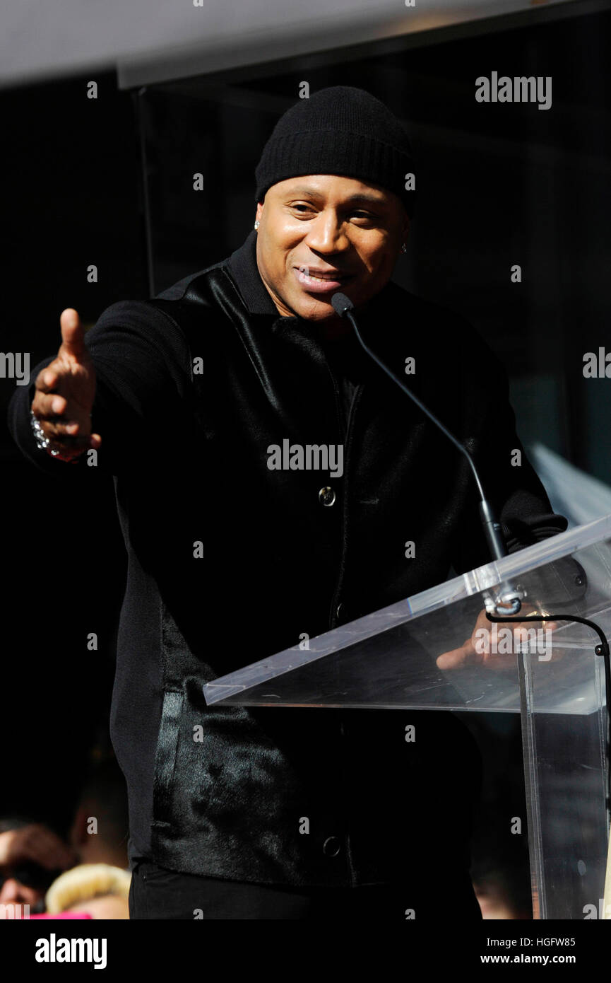 LL Cool J recieves star on Hollywood Walk Of Fame on January 21st, 2016 in Hollywood, California. Stock Photo
